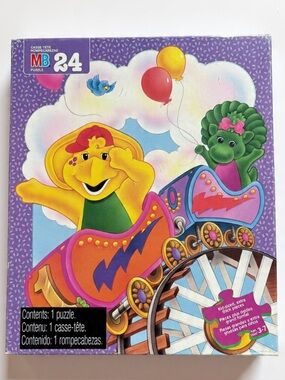 1996 COMPLETE Barney & Friend Puzzle Baby Bop Dinosaur Roller Coaster Circus